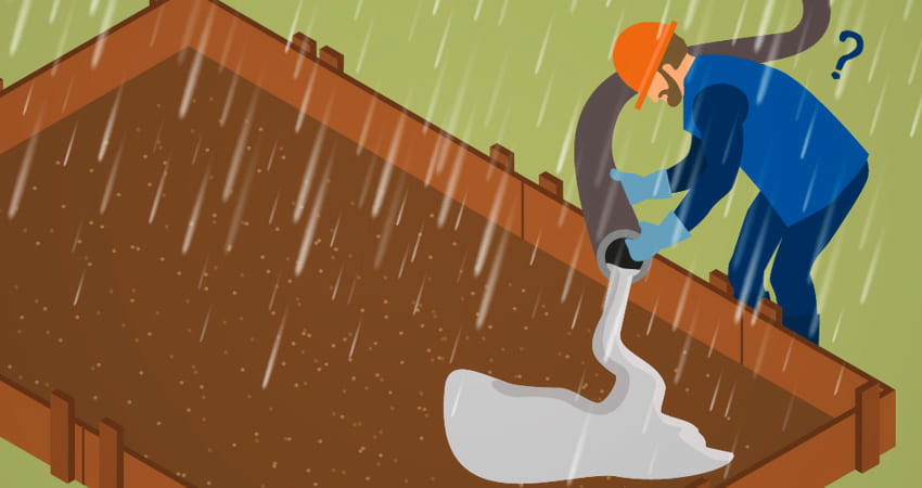 Đổ bê tông gặp trời mưa có sao không? Xử lý bề mặt bê tông bị mưa
