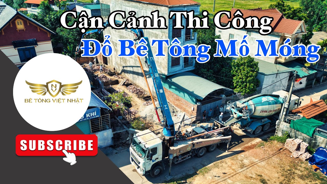 Cận Cảnh Thi Công đổ Bê Tông Hố Móng